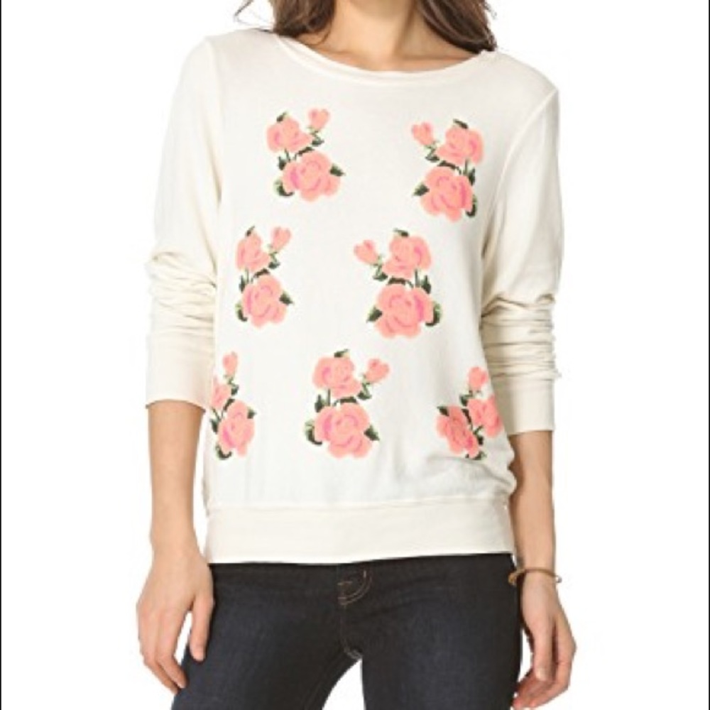 S NWT WILDFOX PRAIRIE ROSE CREAM BAGGY JUMPER RARE